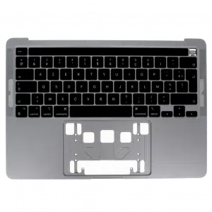 Vue de face – Topcase complet avec clavier pour MacBook Pro 13 pouces A2338 – Gris Sidéral